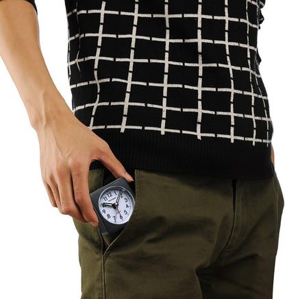Ultra Small, Battery Travel Alarm Clock with Snooze and Light
