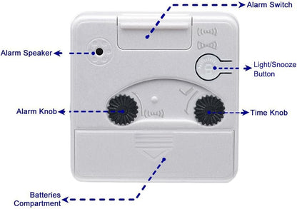 Ultra Small, Battery Travel Alarm Clock with Snooze and Light