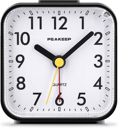 Small Battery Operated Analog Travel Alarm Clock Silent