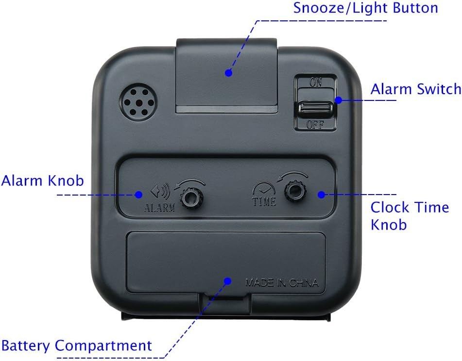 Small Battery Operated Analog Travel Alarm Clock Silent