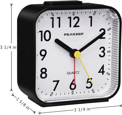 Small Battery Operated Analog Travel Alarm Clock Silent
