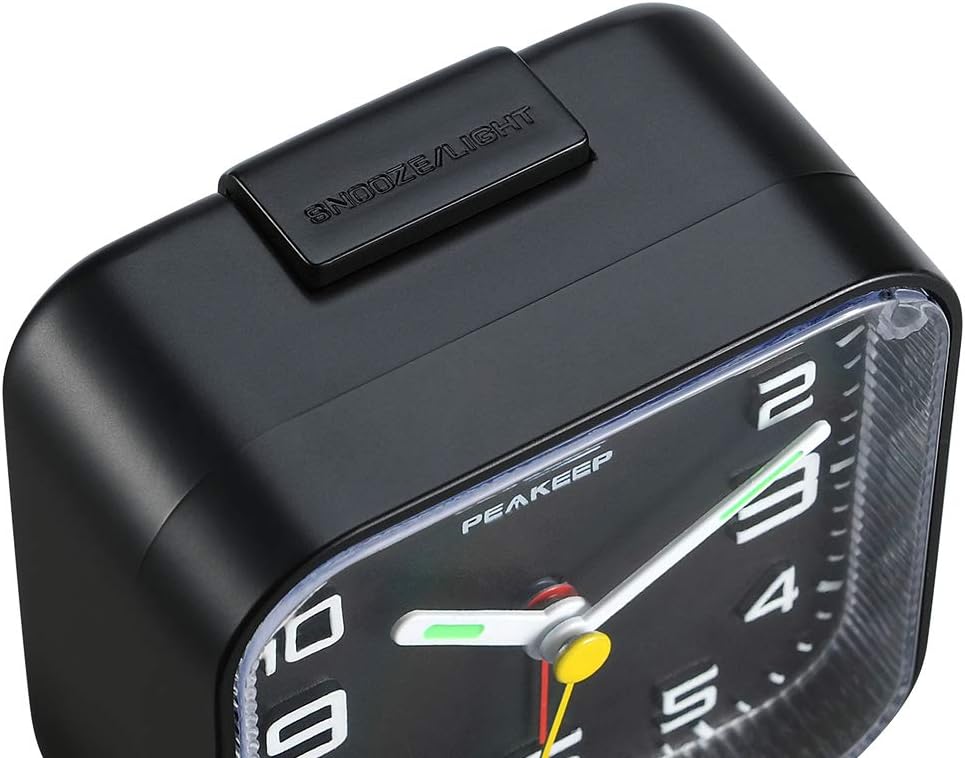 Small Battery Operated Analog Travel Alarm Clock Silent