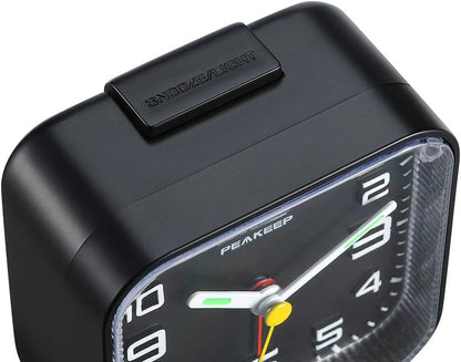 Small Battery Operated Analog Travel Alarm Clock Silent