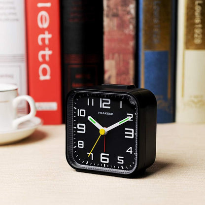 Small Battery Operated Analog Travel Alarm Clock Silent