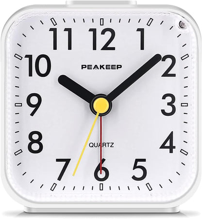 Small Battery Operated Analog Travel Alarm Clock Silent