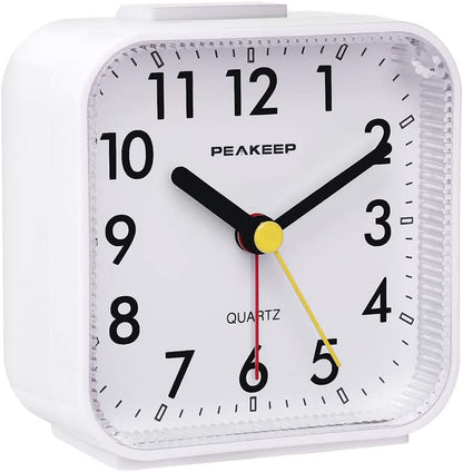 Small Battery Operated Analog Travel Alarm Clock Silent