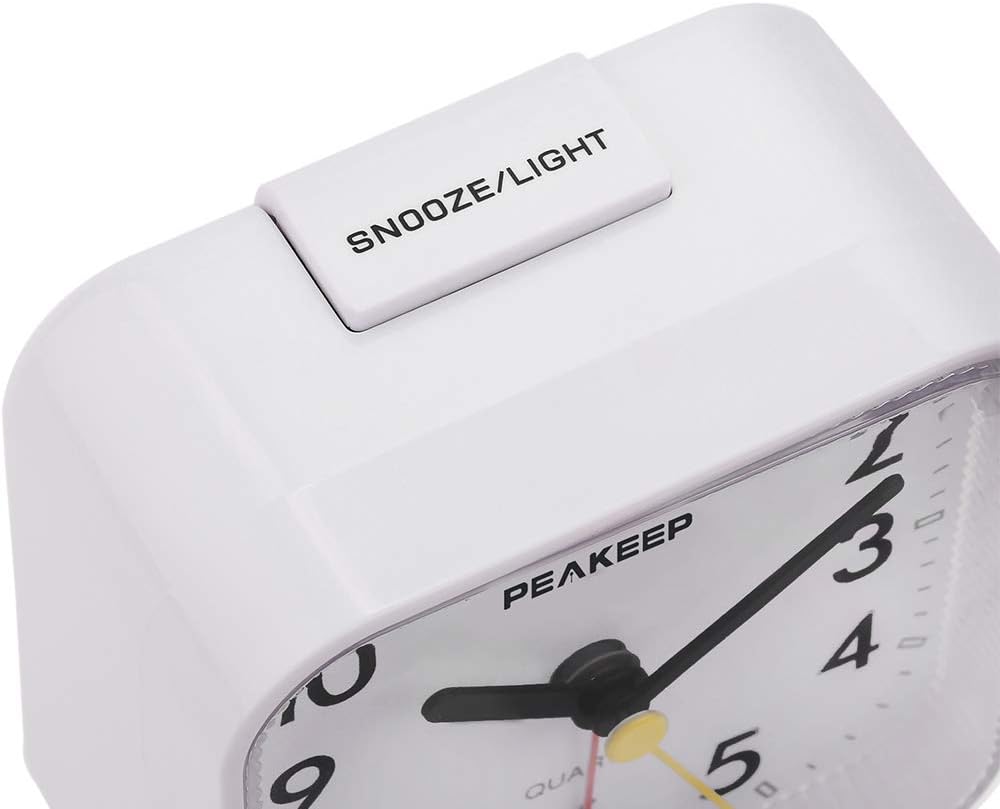 Small Battery Operated Analog Travel Alarm Clock Silent