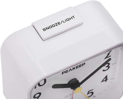 Small Battery Operated Analog Travel Alarm Clock Silent