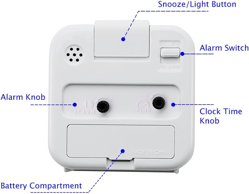 Small Battery Operated Analog Travel Alarm Clock Silent