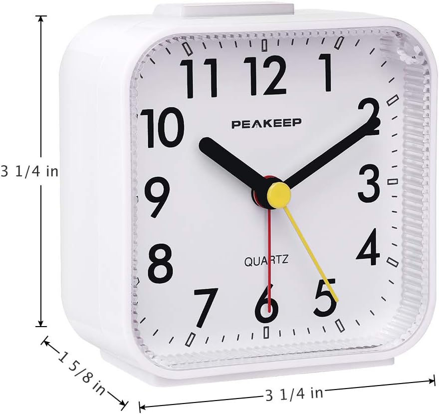 Small Battery Operated Analog Travel Alarm Clock Silent