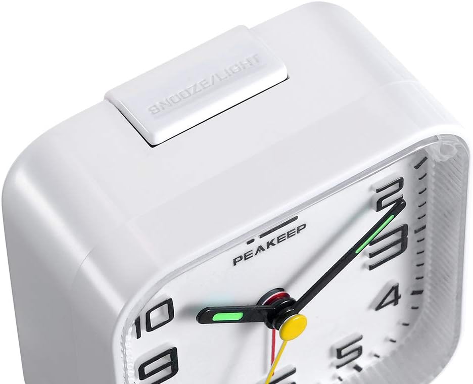 Small Battery Operated Analog Travel Alarm Clock Silent
