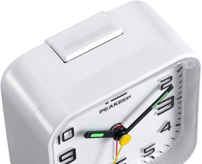 Small Battery Operated Analog Travel Alarm Clock Silent