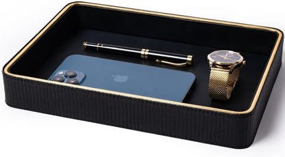 Leather Catchall Valet Tray for Men| Mens Valet Catch All Tray Key Basket| Leather Organizer