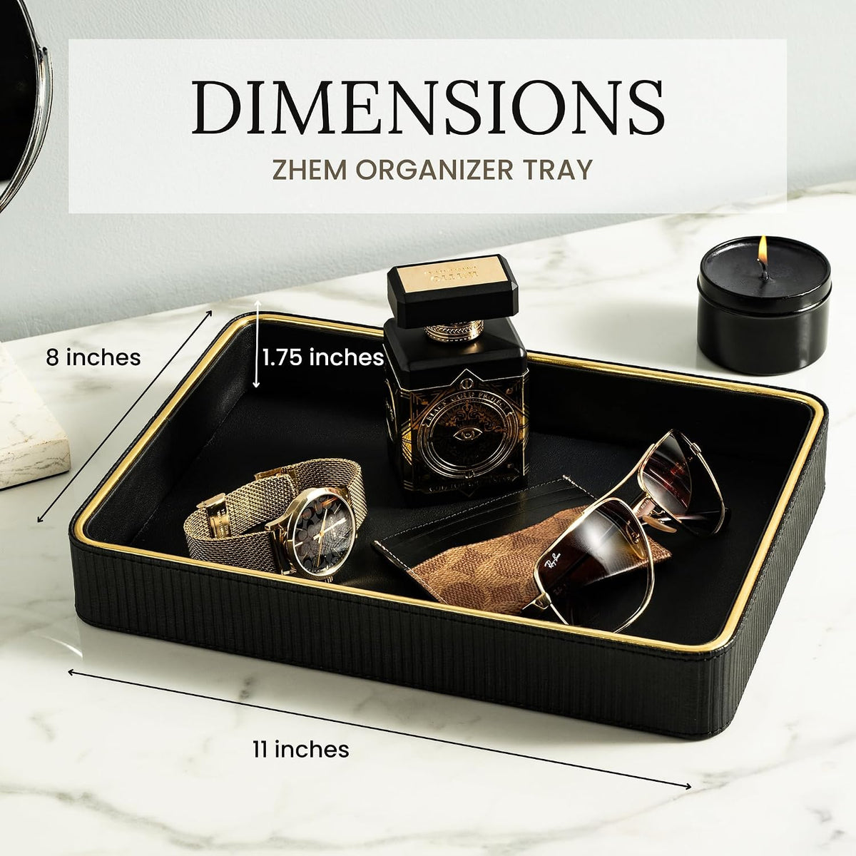 Leather Catchall Valet Tray for Men| Mens Valet Catch All Tray Key Basket| Leather Organizer