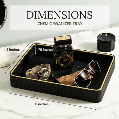 Leather Catchall Valet Tray for Men| Mens Valet Catch All Tray Key Basket| Leather Organizer