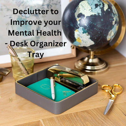 Leather Catchall Valet Tray for Men| Mens Valet Catch All Tray Key Basket| Leather Organizer