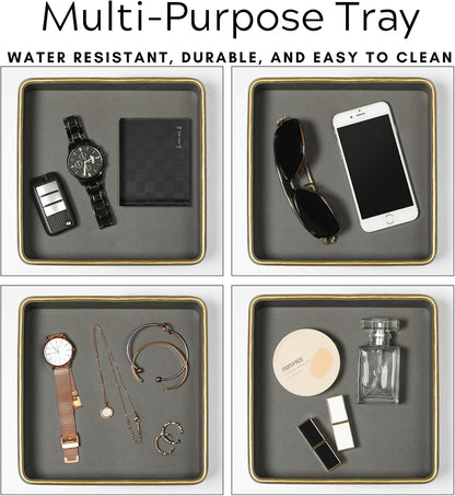 Leather Catchall Valet Tray for Men| Mens Valet Catch All Tray Key Basket| Leather Organizer