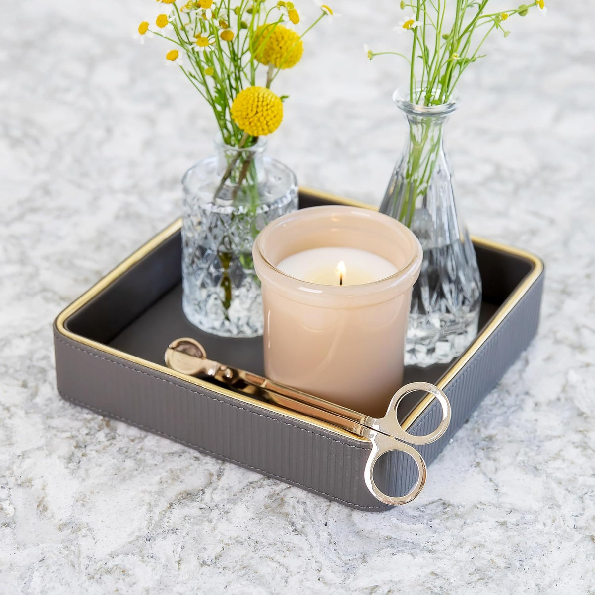 Leather Catchall Valet Tray for Men| Mens Valet Catch All Tray Key Basket| Leather Organizer