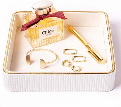 Leather Catchall Valet Tray for Men| Mens Valet Catch All Tray Key Basket| Leather Organizer