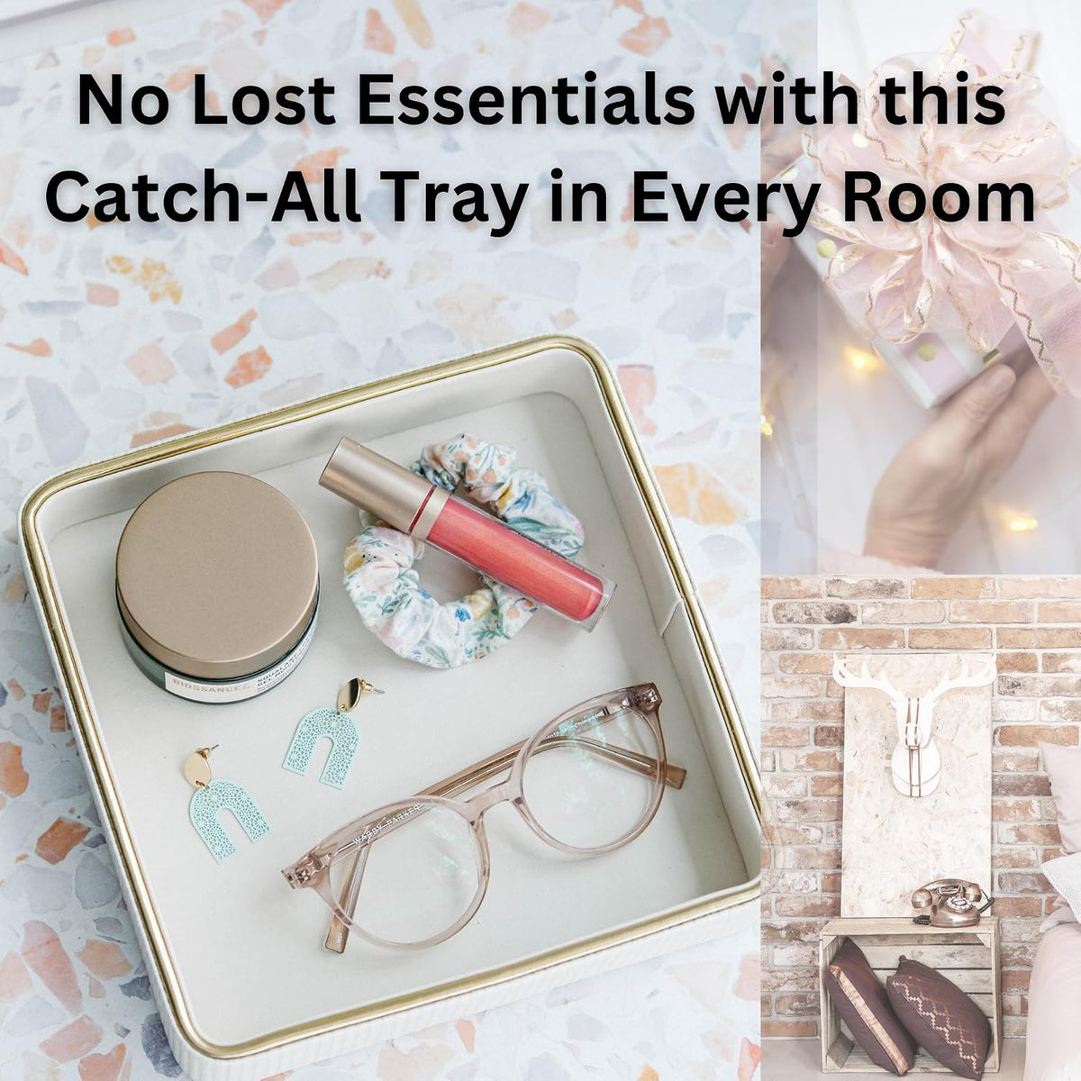 Leather Catchall Valet Tray for Men| Mens Valet Catch All Tray Key Basket| Leather Organizer
