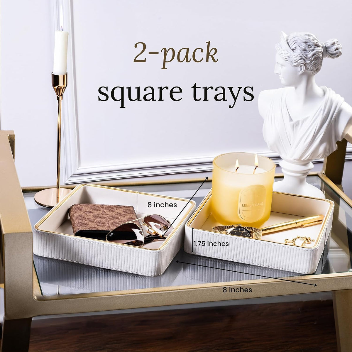 Leather Catchall Valet Tray for Men| Mens Valet Catch All Tray Key Basket| Leather Organizer