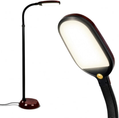 Litespan - Bright LED Floor Reading Lamp for Over Chair Crafts and Reading, Estheticians' Light for Lash Extensions, Adjustable Standing Lamp for Living Room, Bedroom, Office - White