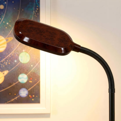 Litespan - Bright LED Floor Reading Lamp for Over Chair Crafts and Reading, Estheticians' Light for Lash Extensions, Adjustable Standing Lamp for Living Room, Bedroom, Office - White