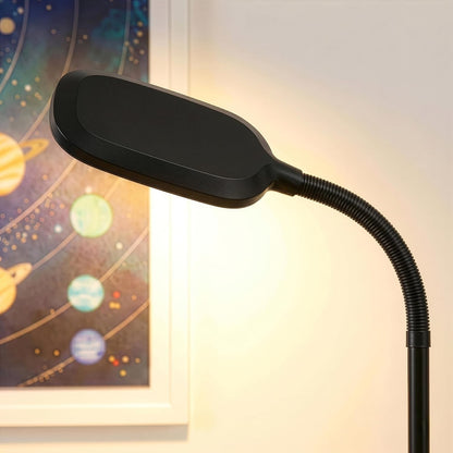 Litespan - Bright LED Floor Reading Lamp for Over Chair Crafts and Reading, Estheticians' Light for Lash Extensions, Adjustable Standing Lamp for Living Room, Bedroom, Office - White