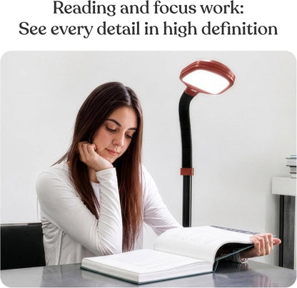 Litespan - Bright LED Floor Reading Lamp for Over Chair Crafts and Reading, Estheticians' Light for Lash Extensions, Adjustable Standing Lamp for Living Room, Bedroom, Office - White