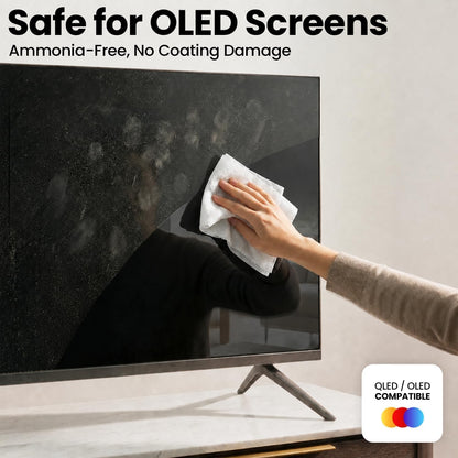 Electronic Wipes Screen Cleaner - Screen Wipes TV Screen Cleaner Wipes, Computer Screen Wipes, Laptop Screen Cleaner, ipad & Monitor Cleaner, Screen Cleaning Wipes - [90 Wipes + Microfiber Cloth]