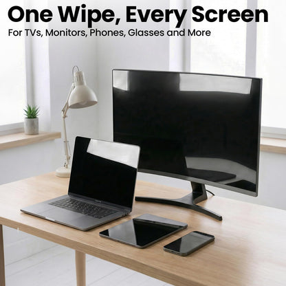 Electronic Wipes Screen Cleaner - Screen Wipes TV Screen Cleaner Wipes, Computer Screen Wipes, Laptop Screen Cleaner, ipad & Monitor Cleaner, Screen Cleaning Wipes - [90 Wipes + Microfiber Cloth]