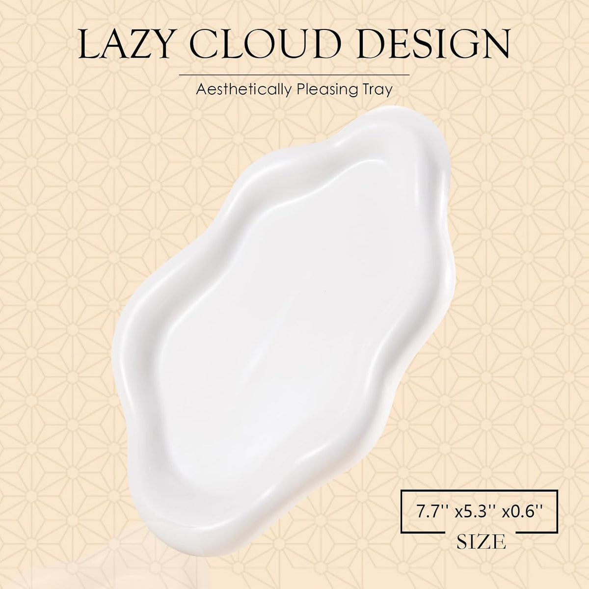 CCINPPY Ceramic Cloud Jewelry Tray Trinket Dish Key Bowl Nightstand Decor
