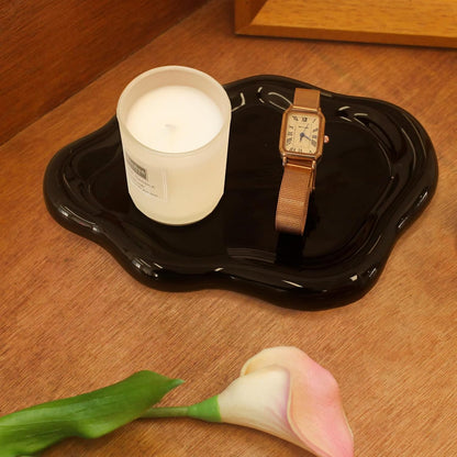 CCINPPY Ceramic Cloud Jewelry Tray Trinket Dish Key Bowl Nightstand Decor