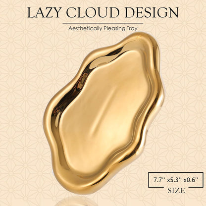 CCINPPY Ceramic Cloud Jewelry Tray Trinket Dish Key Bowl Nightstand Decor