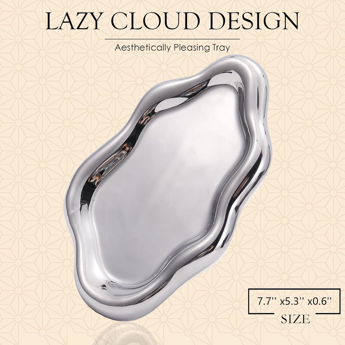 CCINPPY Ceramic Cloud Jewelry Tray Trinket Dish Key Bowl Nightstand Decor