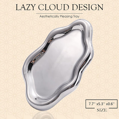 CCINPPY Ceramic Cloud Jewelry Tray Trinket Dish Key Bowl Nightstand Decor
