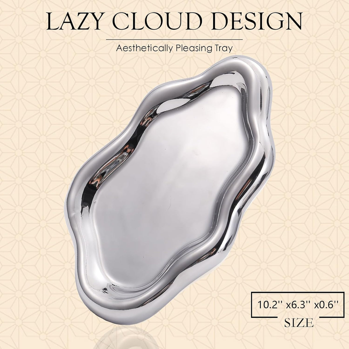 CCINPPY Ceramic Cloud Jewelry Tray Trinket Dish Key Bowl Nightstand Decor