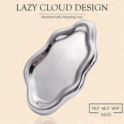 CCINPPY Ceramic Cloud Jewelry Tray Trinket Dish Key Bowl Nightstand Decor