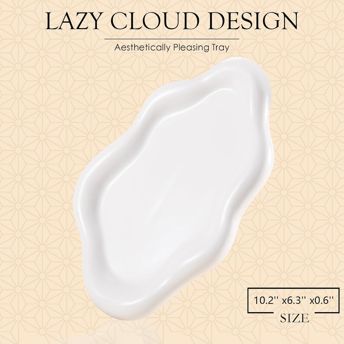 CCINPPY Ceramic Cloud Jewelry Tray Trinket Dish Key Bowl Nightstand Decor