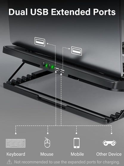 Laptop Cooling Pad Cooler Stand with 5 Quiet Fans for 12"-17" Laptop
