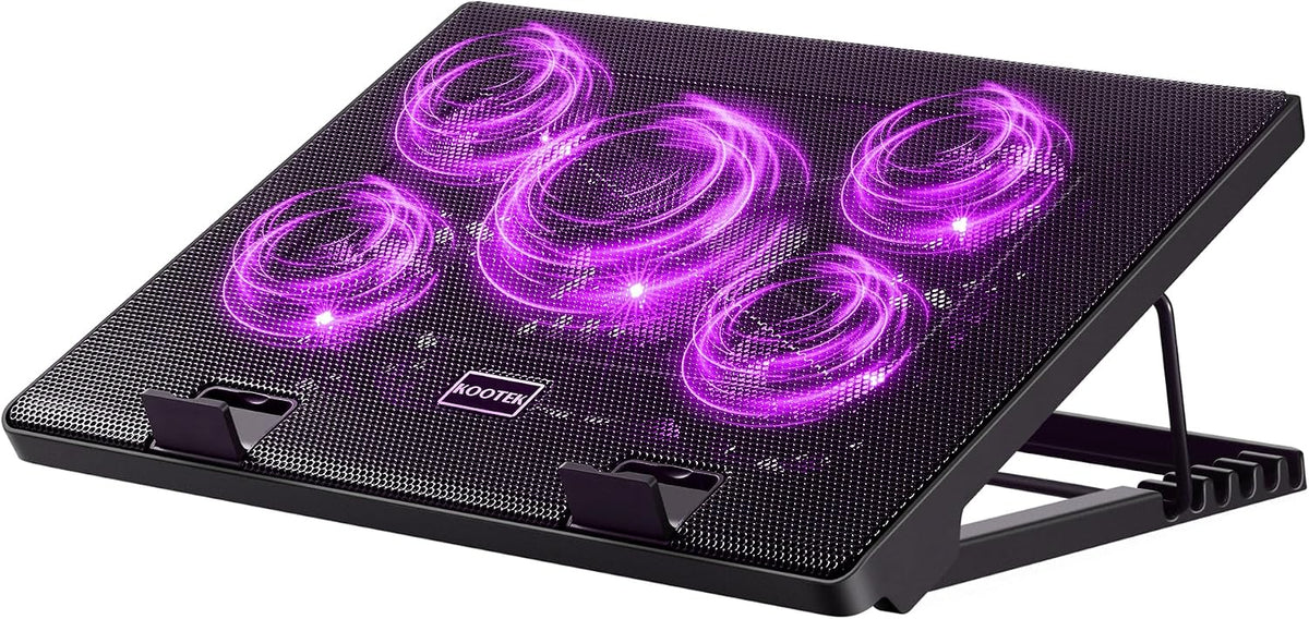 Laptop Cooling Pad Cooler Stand with 5 Quiet Fans for 12"-17" Laptop
