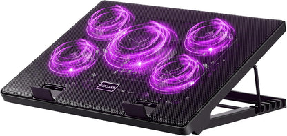 Laptop Cooling Pad Cooler Stand with 5 Quiet Fans for 12"-17" Laptop