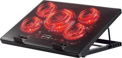 Laptop Cooling Pad Cooler Stand with 5 Quiet Fans for 12"-17" Laptop