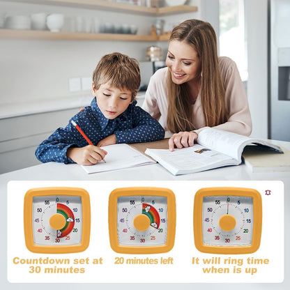 Visual Timer Kids/Adults 60 Minutes Rainbow Countdown Timer Time Management Tool Desk with Large Screen Time Management Tool for Kitchen School Office
