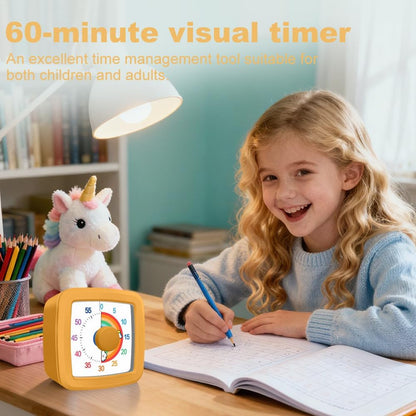 Visual Timer Kids/Adults 60 Minutes Rainbow Countdown Timer Time Management Tool Desk with Large Screen Time Management Tool for Kitchen School Office