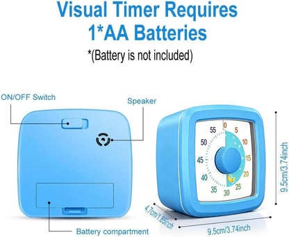 Visual Timer Kids/Adults 60 Minutes Rainbow Countdown Timer Time Management Tool Desk with Large Screen Time Management Tool for Kitchen School Office