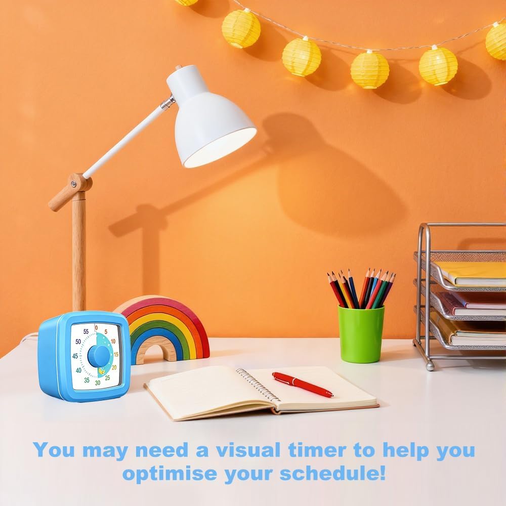 Visual Timer Kids/Adults 60 Minutes Rainbow Countdown Timer Time Management Tool Desk with Large Screen Time Management Tool for Kitchen School Office