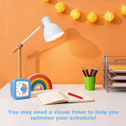 Visual Timer Kids/Adults 60 Minutes Rainbow Countdown Timer Time Management Tool Desk with Large Screen Time Management Tool for Kitchen School Office