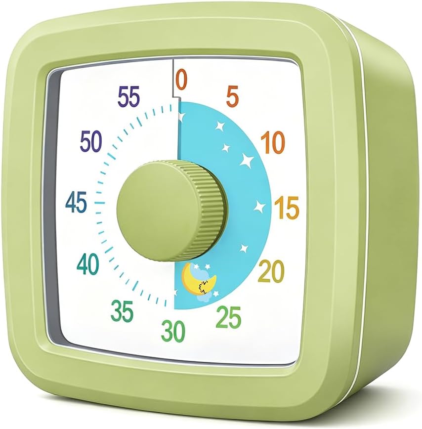 Visual Timer Kids/Adults 60 Minutes Rainbow Countdown Timer Time Management Tool Desk with Large Screen Time Management Tool for Kitchen School Office