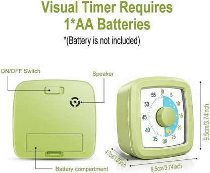 Visual Timer Kids/Adults 60 Minutes Rainbow Countdown Timer Time Management Tool Desk with Large Screen Time Management Tool for Kitchen School Office